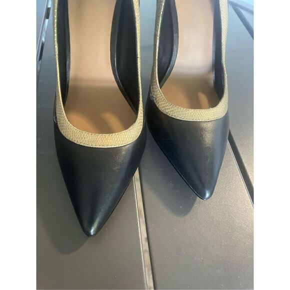 NWOB Ava&Aiden Black/ Gold Leather Pumps/ Stilletos Size 8.5 - Picture 16 of 16